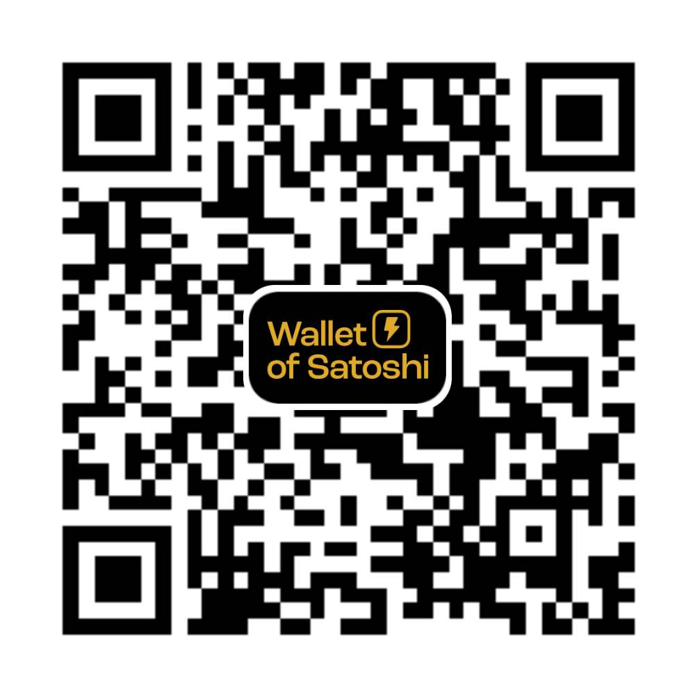 Wallet of Satoshi QR code — scan to send Bitcoin Lightning sats