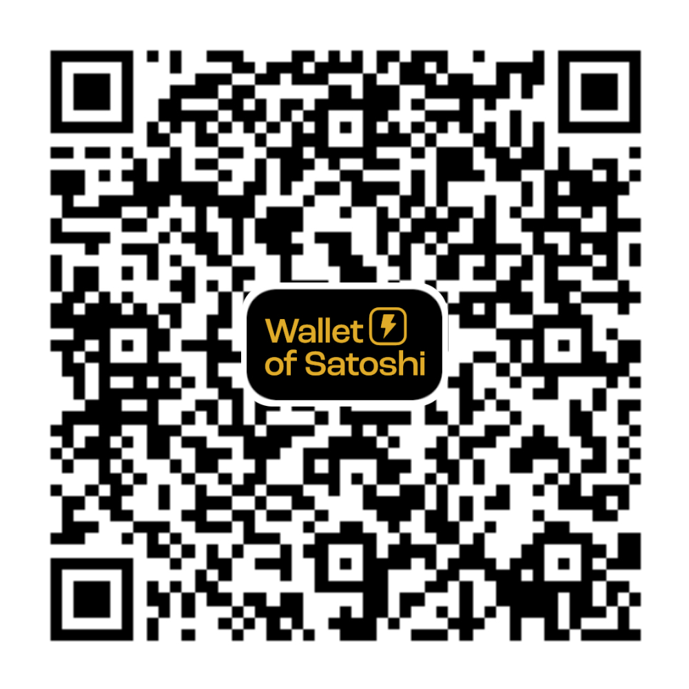 Wallet of Satoshi QR code — scan to send Bitcoin Lightning sats